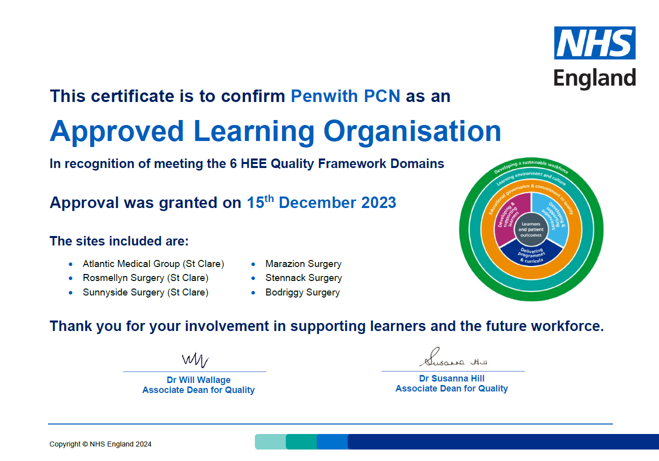 We are an Approved Learning Organisation 